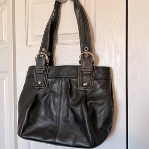 Coach black leather handbag